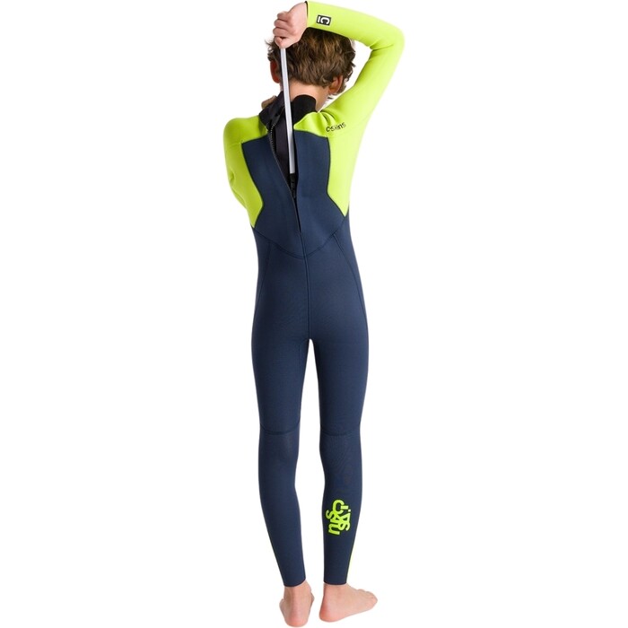 2024 C-Skins Junior NuWave Legend 5/4/3mm Back Zip Wetsuit C-NLE54JBZ - Bluestone / Lime / Multi